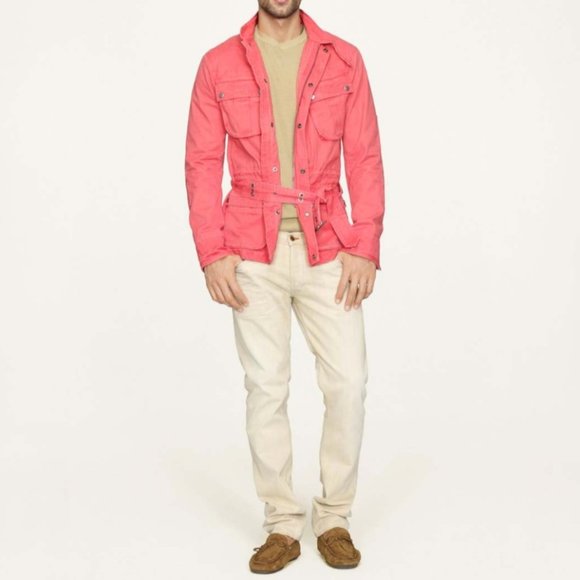 Ralph Lauren Black Label Laguna Red Canvas Cargo Utility Mariner Jacket Coat
